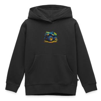 Monster truck - Sweat Premium à capuche enfant bio - noir - Devant - AI Model Kid Male (0cm)
