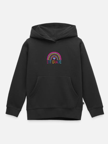 Official 1st Class Rainbow Enrollment - Kids Premium Organic Hoodie - black
