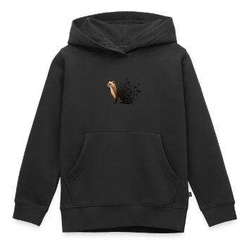 Martre - Sweat Premium à capuche enfant bio - noir - Devant - AI Model Kid Male (0cm)