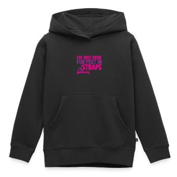 I'm Just Here For Feet In Straps 2 - Kinder Premium Organic Hoodie - Schwarz - Vorne - AI Model Kid Male (0cm)