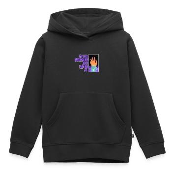 Je ne me noie pas, je dis juste bonjour 2 - Sweat Premium à capuche enfant bio - noir - Devant - AI Model Kid Male (0cm)