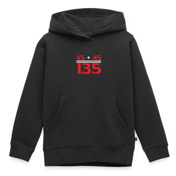 45 + 45 = 135 33 - Kinder Premium Organic Hoodie - Schwarz - Vorne - AI Model Kid Male (0cm)