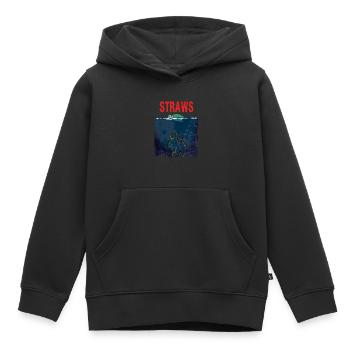 Strawhouses Pollution plastique en mer - Sweat Premium à capuche enfant bio - noir - Devant - AI Model Kid Male (0cm)