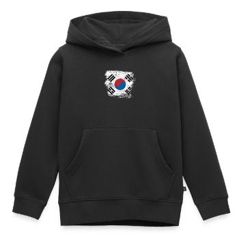 Corée du Sud - Sweat Premium à capuche enfant bio - noir - Devant - AI Model Kid Male (0cm)