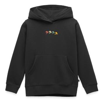 Retro Snowboarder Sprung - Kinder Premium Organic Hoodie - Schwarz - Vorne - AI Model Kid Male (0cm)