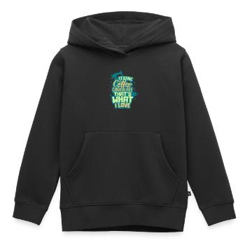 Machine à coudre à coudre - Sweat Premium à capuche enfant bio - noir - Devant - AI Model Kid Male (0cm)