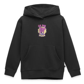 porc - Sweat Premium à capuche enfant bio - noir - Devant - AI Model Kid Male (0cm)