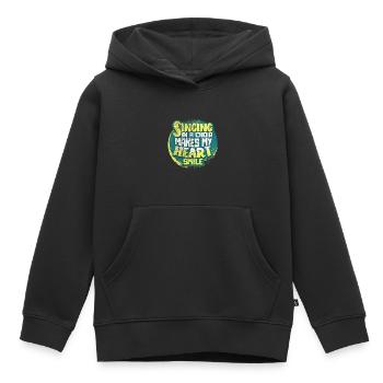 Chant choral - Sweat Premium à capuche enfant bio - noir - Devant - AI Model Kid Male (0cm)