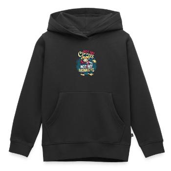 singe - Sweat Premium à capuche enfant bio - noir - Devant - AI Model Kid Male (0cm)