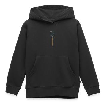 Fermier Pitchfork - Sweat Premium à capuche enfant bio - noir - Devant - AI Model Kid Male (0cm)