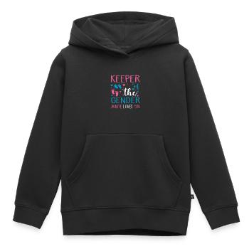 Keeper Of The Gender Pink Or Blue Design for a - Sweat Premium à capuche enfant bio - noir - Devant - AI Model Kid Male (0cm)