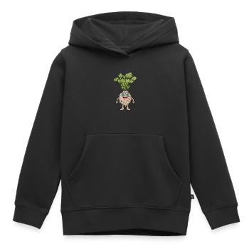 Sellerie - Sweat Premium à capuche enfant bio - noir - Devant - AI Model Kid Male (0cm)