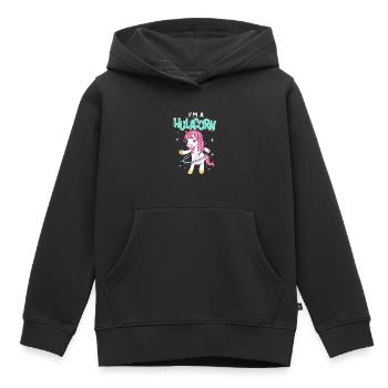 I ́m a Hulacorn Gymnastics Hula - Kids Premium Organic Hoodie - black - Front - AI Model Kid Male (0cm)