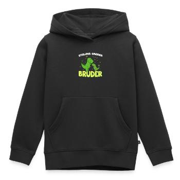 Stolzer Großer Bruder Dino Dinosaurier Geschwister - Kinder Premium Organic Hoodie - Schwarz - Vorne - AI Model Kid Male (0cm)