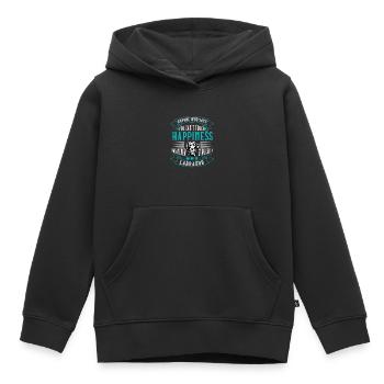 Labrador - Sweat Premium à capuche enfant bio - noir - Devant - AI Model Kid Male (0cm)