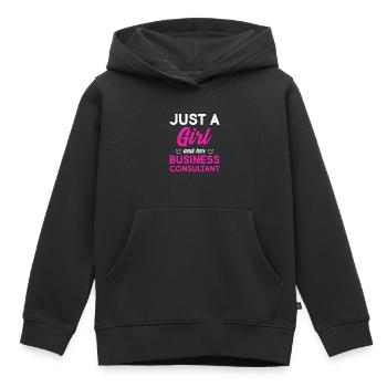 Just A Girl And Her Business Consultant - Kinder Premium Organic Hoodie - Schwarz - Vorne - AI Model Kid Male (0cm)