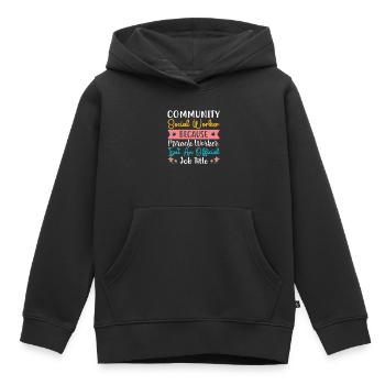 Community Social Worker Because - Kinder Premium Organic Hoodie - Schwarz - Vorne - AI Model Kid Male (0cm)