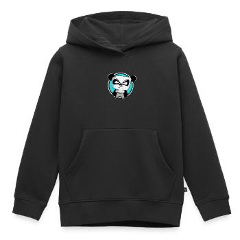 lustiger Gaming Panda PEW PEW Gamer Zocker zocken - Kinder Premium Organic Hoodie - Schwarz - Vorne - AI Model Kid Male (0cm)