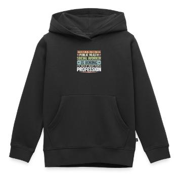 Travailleur en santé publique Profession intelligente - Sweat Premium à capuche enfant bio - noir - Devant - AI Model Kid Male (0cm)