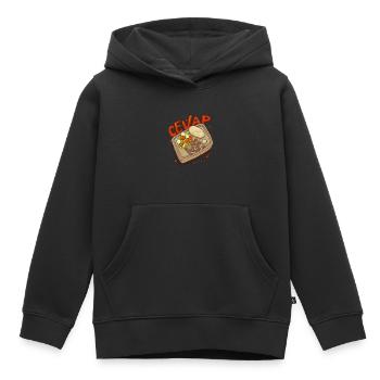 Cevap Saucisses Grillées Serbes Cevapi - Sweat Premium à capuche enfant bio - noir - Devant - AI Model Kid Male (0cm)