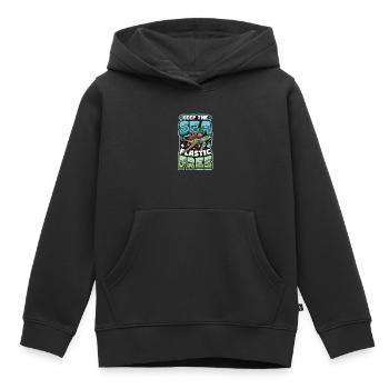 Haltet Das Meer Plastikfrei Rettet Den Ozean - Kinder Premium Organic Hoodie - Schwarz - Vorne - AI Model Kid Male (0cm)