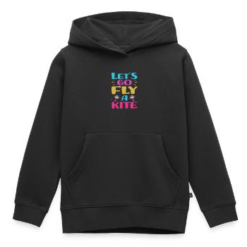 Cerf-volant - Sweat Premium à capuche enfant bio - noir - Devant - AI Model Kid Male (0cm)