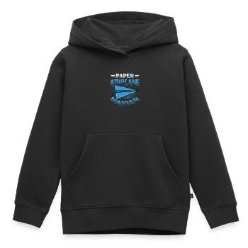 Papierflieger Master. - Kinder Premium Organic Hoodie - Schwarz - Vorne - AI Model Kid Male (0cm)