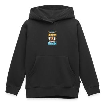 Lève-tard, grincheux du matin, hiboux, lève-tard. - Sweat Premium à capuche enfant bio - noir - Devant - AI Model Kid Male (0cm)