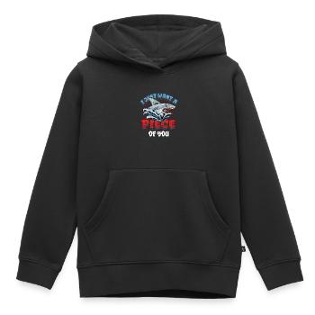Je veux juste un morceau de toi, requin - Sweat Premium à capuche enfant bio - noir - Devant - AI Model Kid Male (0cm)
