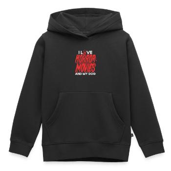 film d’horreur film d’horreur film d’horreur cadeau - Sweat Premium à capuche enfant bio - noir - Devant - AI Model Kid Male (0cm)