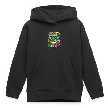 Häkelnadel Und Raum Voller Garn, Häkeln - Kinder Premium Organic Hoodie - Schwarz - Vorne - AI Model Kid Male (0cm)