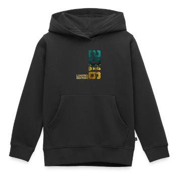 10E ÉDITION LIMITÉE DU 10E ANNIVERSAIRE 2016 - Sweat Premium à capuche enfant bio - noir - Devant - AI Model Kid Male (0cm)