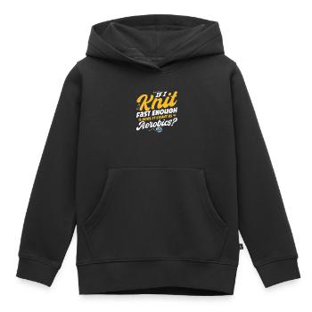Stricken Lustiger Stricker Stricken Geschenk - Kinder Premium Organic Hoodie - Schwarz - Vorne - AI Model Kid Male (0cm)