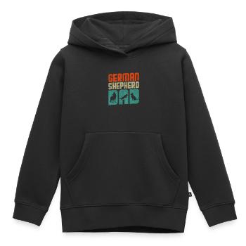 Deutscher Schäferhund - Kinder Premium Organic Hoodie - Schwarz - Vorne - AI Model Kid Male (0cm)