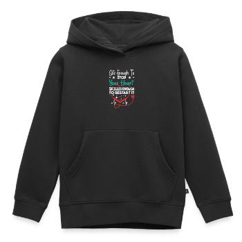 Assez mignon pour arrêter votre infirmière de conception cardiaque - Sweat Premium à capuche enfant bio - noir - Devant - AI Model Kid Male (0cm)