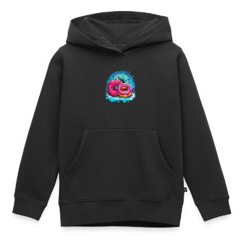 Überall Donuts: Leckere süße Donuts - Kinder Premium Organic Hoodie - Schwarz - Vorne - AI Model Kid Male (0cm)