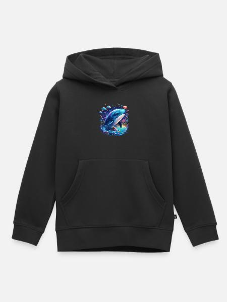Blauwal - Kinder Premium Organic Hoodie - Schwarz