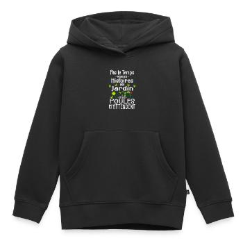 Jardin Poule Humour - Humour Jardinier - Kids Premium Organic Hoodie - black - Front - AI Model Kid Male (0cm)