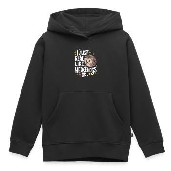 hérisson animal épineux hérisson - Sweat Premium à capuche enfant bio - noir - Devant - AI Model Kid Male (0cm)