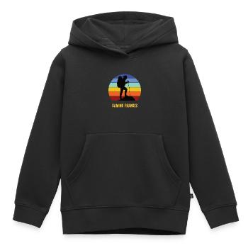 Camino Francés Jakobsweg Pilgerweg Pilgern Pilger - Kinder Premium Organic Hoodie - Schwarz - Vorne - AI Model Kid Male (0cm)