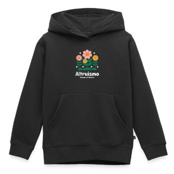 Altruisme Don désintéressé Donner d’école - Sweat Premium à capuche enfant bio - noir - Devant - AI Model Kid Male (0cm)