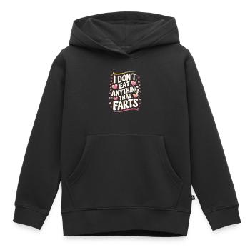 Végétarien Végétalien Végétarien Végétarien - Sweat Premium à capuche enfant bio - noir - Devant - AI Model Kid Male (0cm)