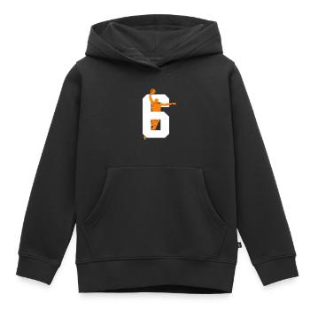 NUMMER 6 BASKETBALL 6. GEBURTSTAG - Kinder Premium Organic Hoodie - Schwarz - Vorne - AI Model Kid Male (0cm)