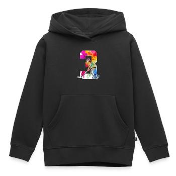 NUMMER 3 EISHOCKEY 3. GEBURTSTAG - Kinder Premium Organic Hoodie - Schwarz - Vorne - AI Model Kid Male (0cm)