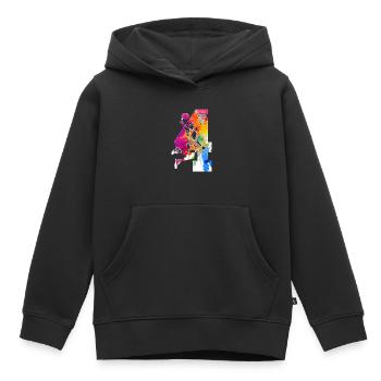 4. GEBURTSTAG BASKETBALL NUMMER 4 - Kinder Premium Organic Hoodie - Schwarz - Vorne - AI Model Kid Male (0cm)