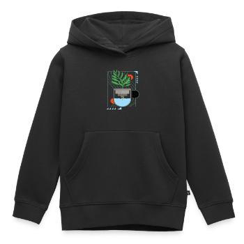 Culture hydroponique - Sweat Premium à capuche enfant bio - noir - Devant - AI Model Kid Male (0cm)
