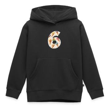 EISCREME NUMMER 6 JAHRE EIS 6. GEBURTSTAG - Kinder Premium Organic Hoodie - Schwarz - Vorne - AI Model Kid Male (0cm)