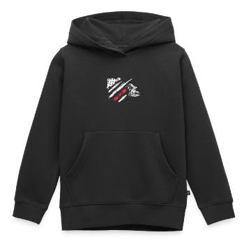 Snowboard in Amerika Flagge - Kinder Premium Organic Hoodie - Schwarz - Vorne - AI Model Kid Male (0cm)