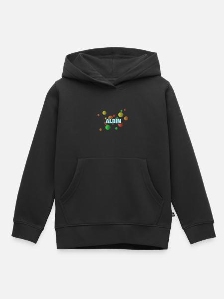 Vorname Albin - Kinder Premium Organic Hoodie - Schwarz