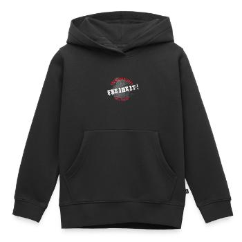 PROTEST GEGEN AUSGANGSSPERRE - Kinder Premium Organic Hoodie - Schwarz - Vorne - AI Model Kid Male (0cm)